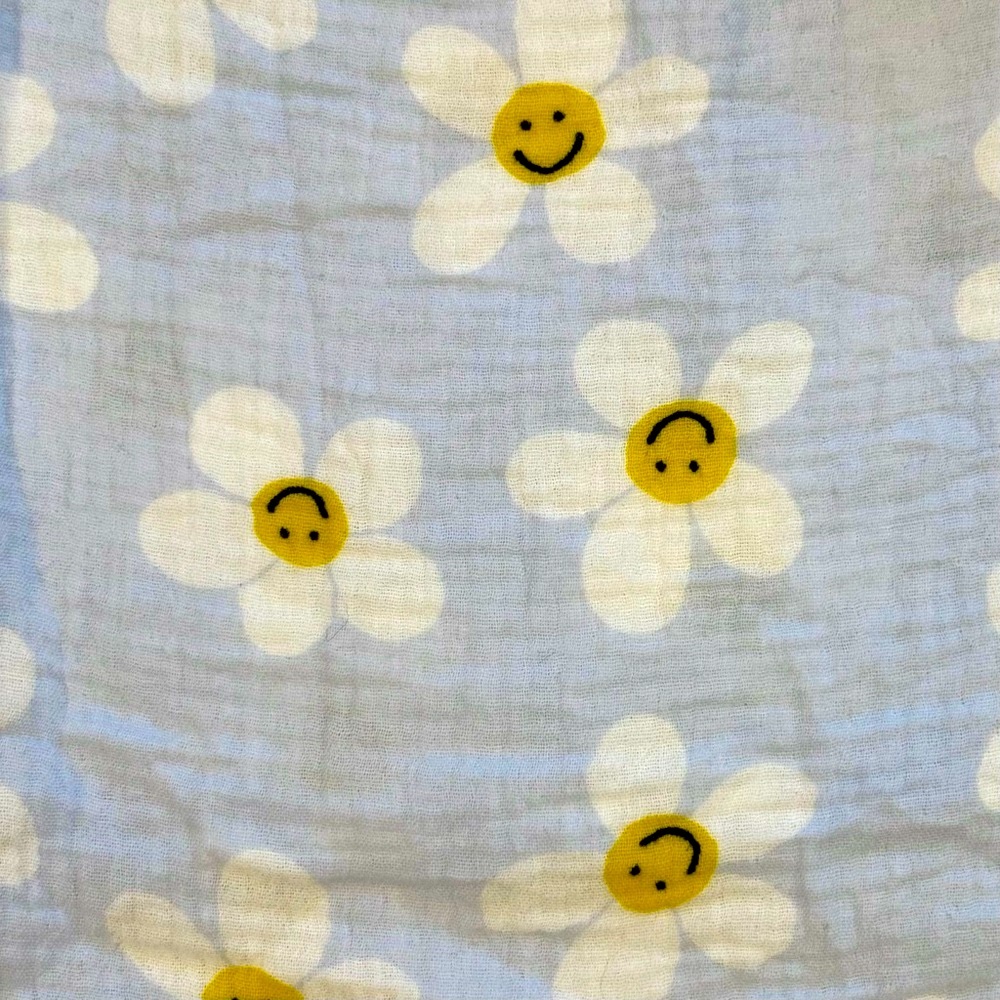 Hanna Andersson Smocked Tank Top Girls 6-7 120 cm Happy Daisies Cotton Muslin - Picture 2 of 4